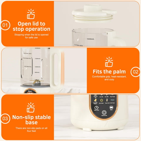 Beyn versatile unit for almond, soy, and oat milks.