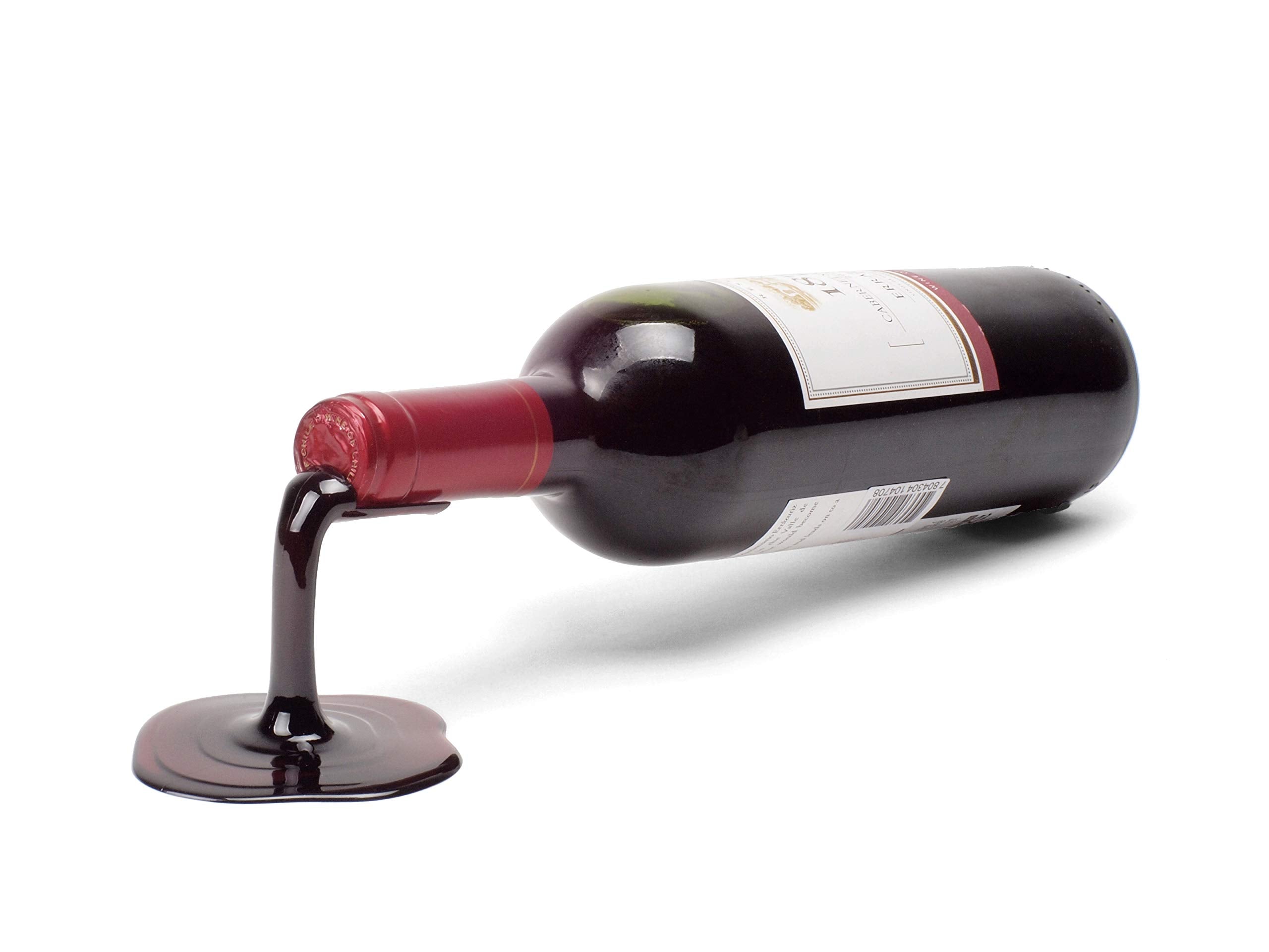 Beyond123 white spill wine bottle holder, angle view for versatile display