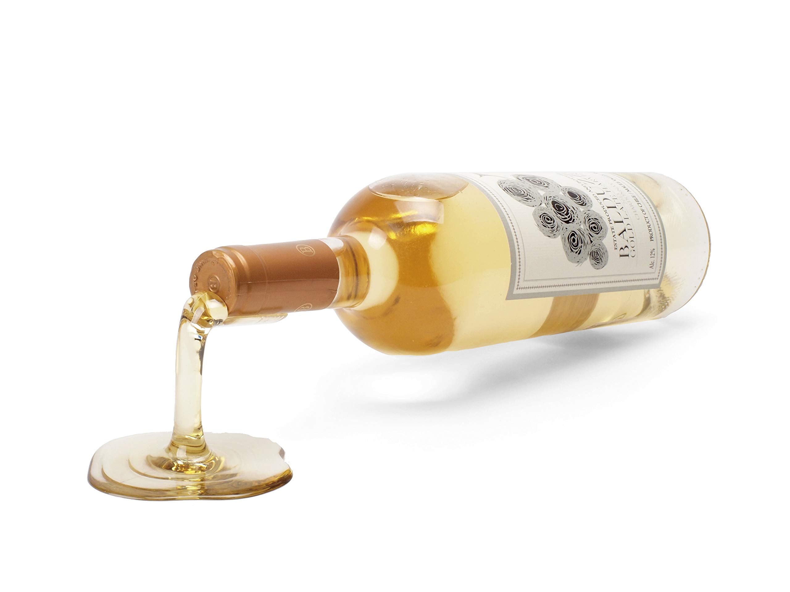 Beyond123 white spill wine bottle holder, alternate angle for stylish setup