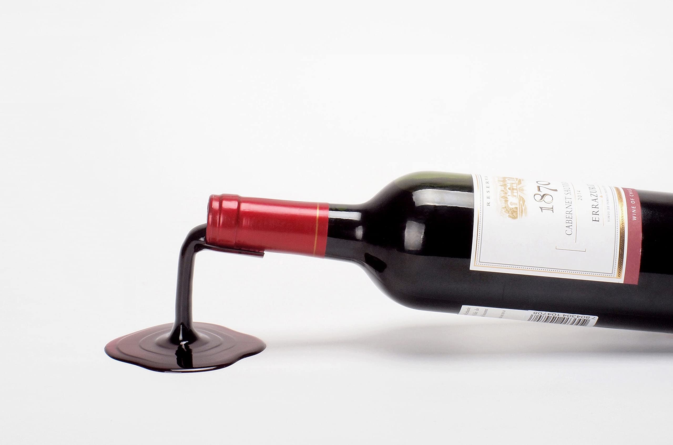 Beyond123 white spill wine bottle holder closeup highlights translucent finish