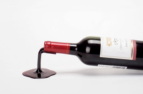 Beyond123 white spill wine bottle holder closeup highlights translucent finish