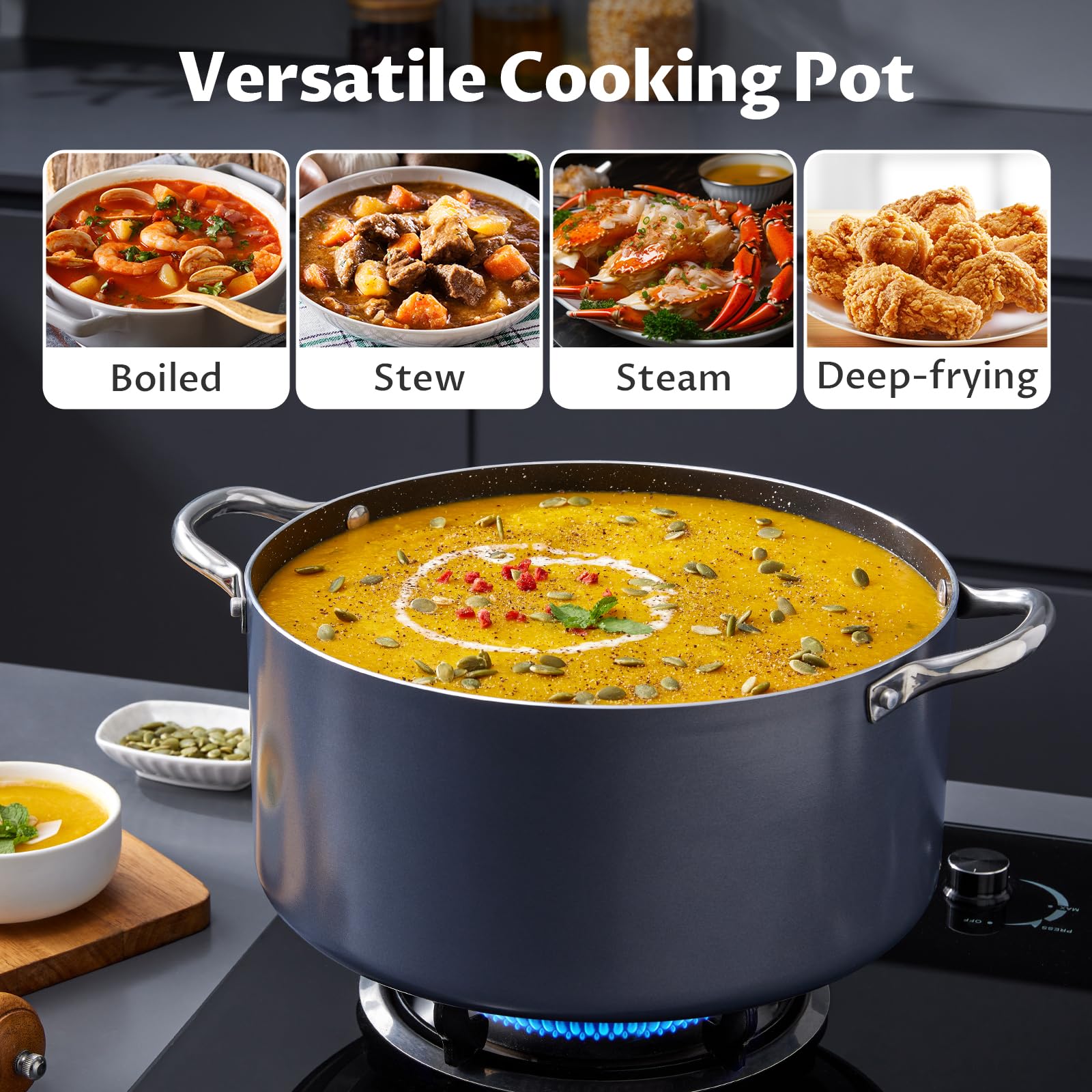BEZIA 12-qt pot delivers even heat distribution for hearty stews