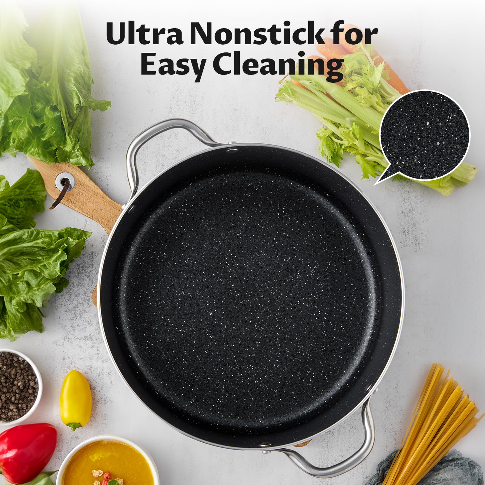 BEZIA nonstick coating enables easy food release and quick cleanup