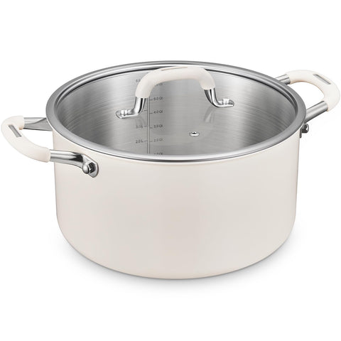 BEZIA 6-quart stock pot with lid for soups and pasta