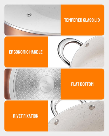 BEZIA interior granite coating reduces sticking for easy cleanup