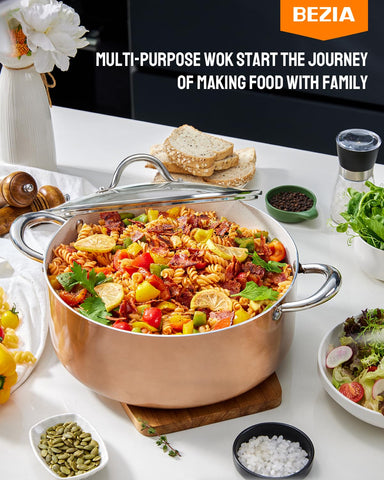 BEZIA shatterproof glass lid lets you monitor progress without losing steam