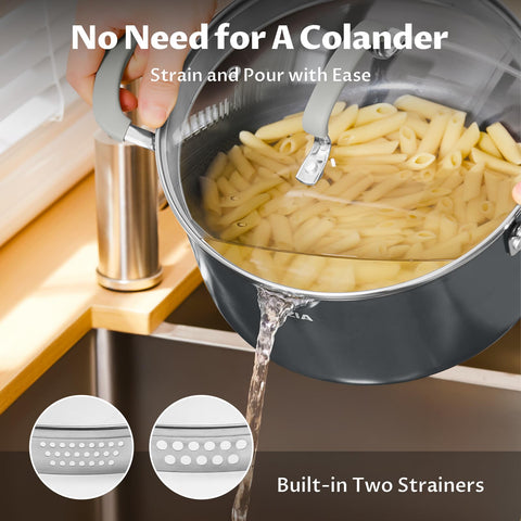 BEZIA ceramic soup pot with glass lid shows contents while cooking, for easy monitoring.