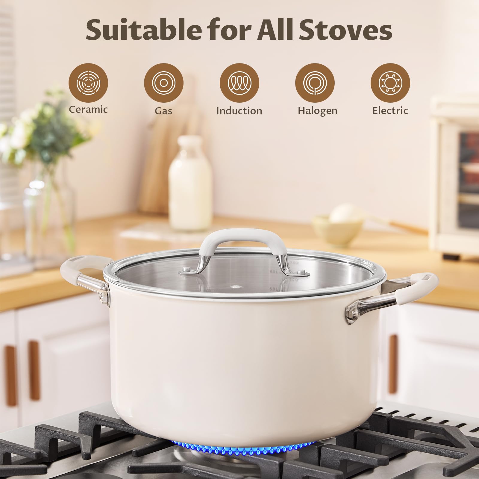 BEZIA dishwasher-safe stock pot for easy cleanup after meals
