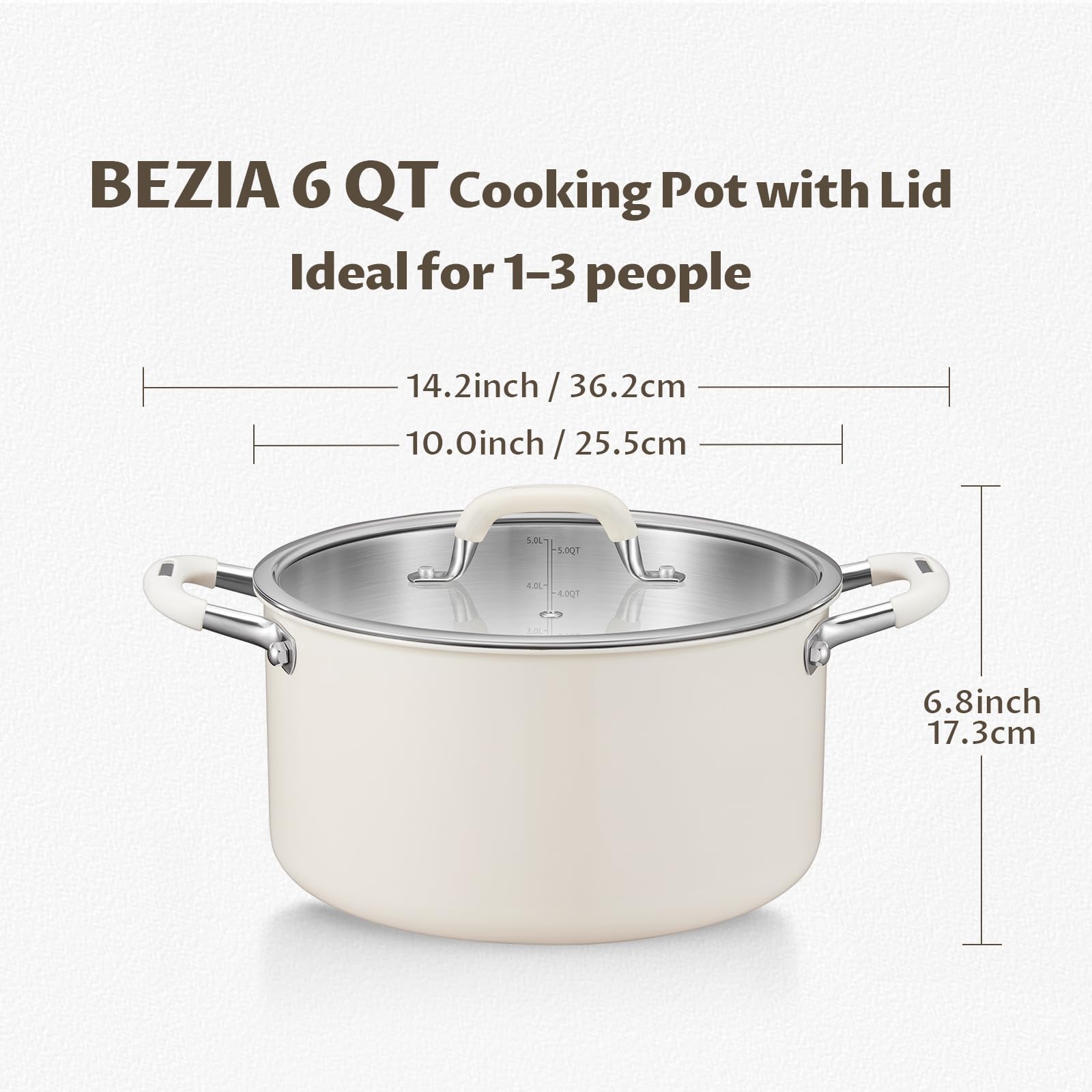 BEZIA induction-compatible stock pot for all cooktops