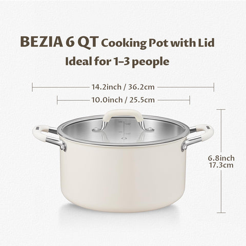 BEZIA induction-compatible stock pot for all cooktops