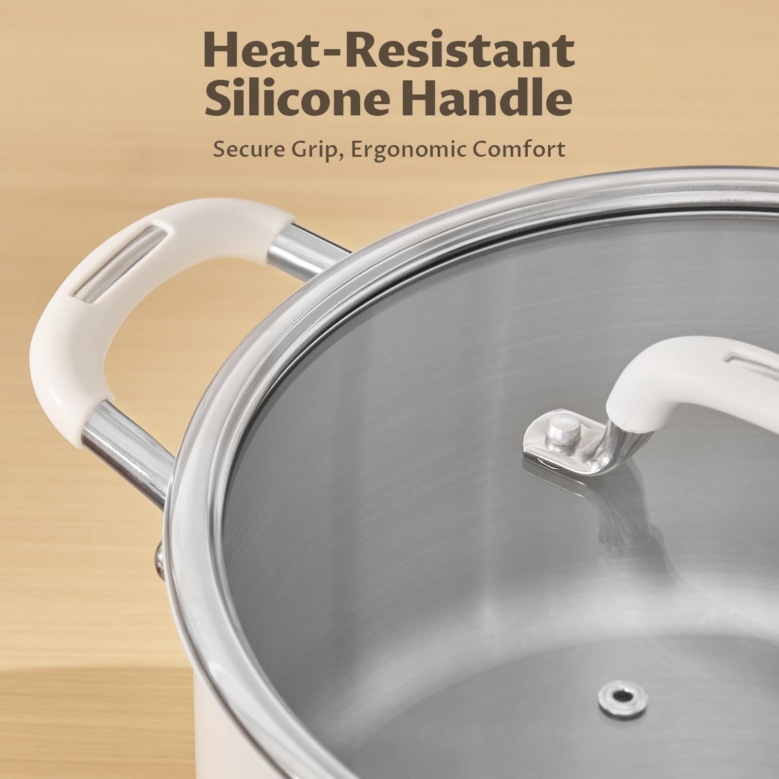 BEZIA oven-safe stock pot up to 450°F for braising and casseroles