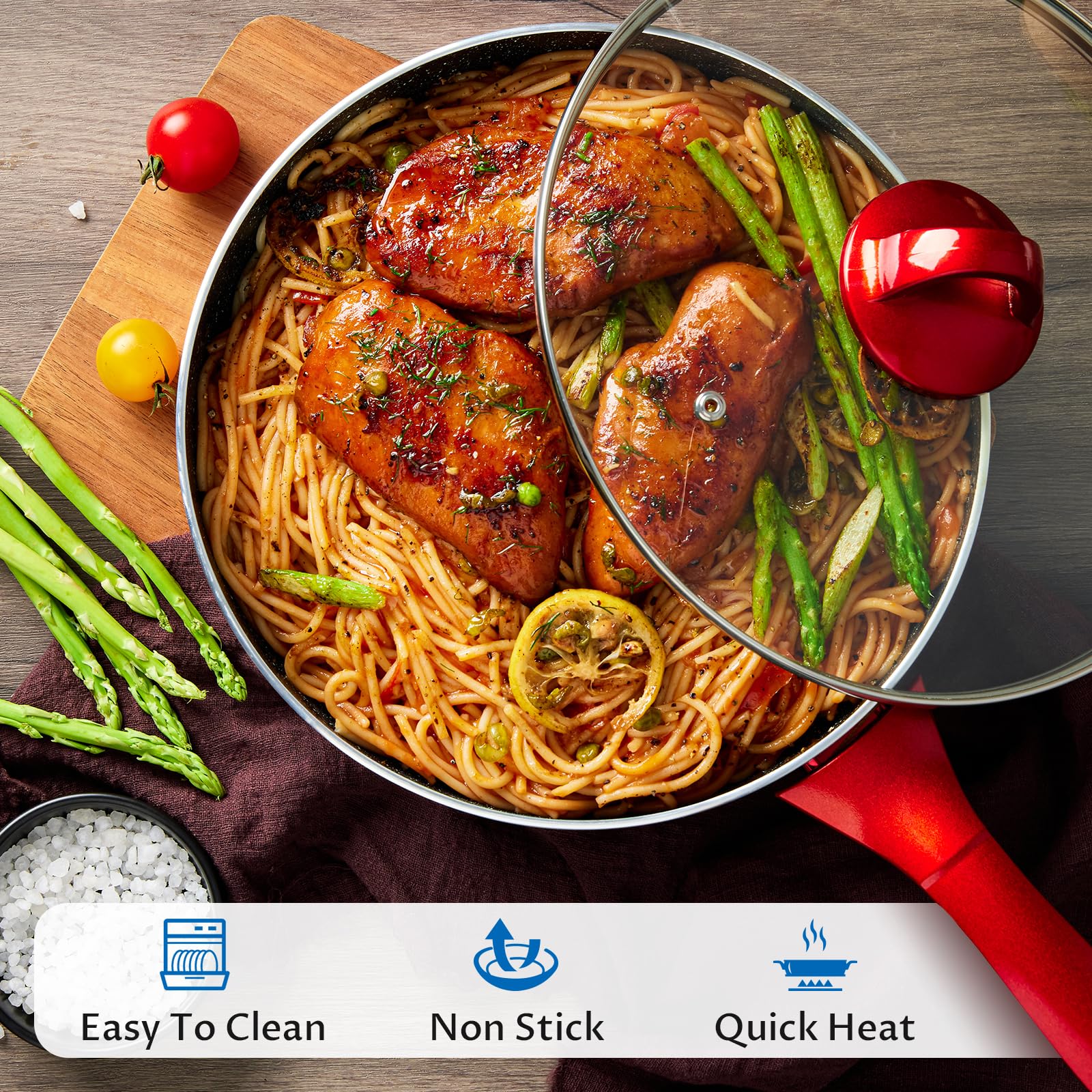 BEZIA scratch resistant nonstick surface preserves quality with use.