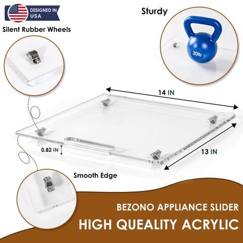 BEZONO espresso machine slider keeps under-cabinet reach easy while reducing steam exposure to surfaces.