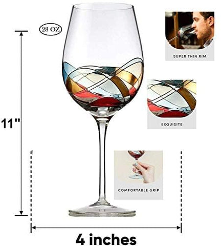 Bezrat 28oz jumbo goblet highlights generous pours for gatherings.
