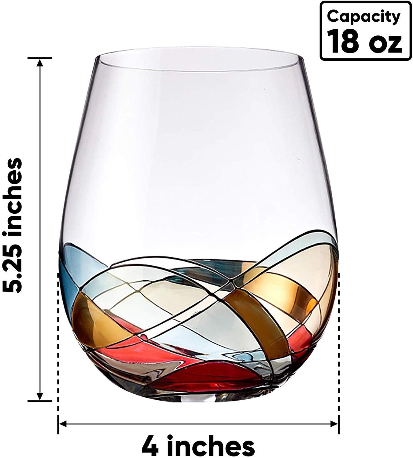 Bezrat premium 18oz stemless glasses in blue celebrate large pours with comfortable grip.