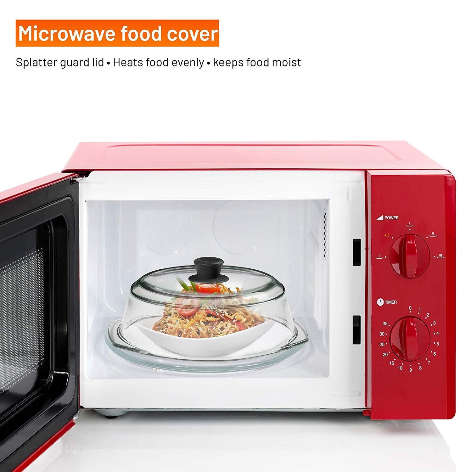 Bezrat splatter guard lid with silicone handle for easy lifting and mess-free cooking.