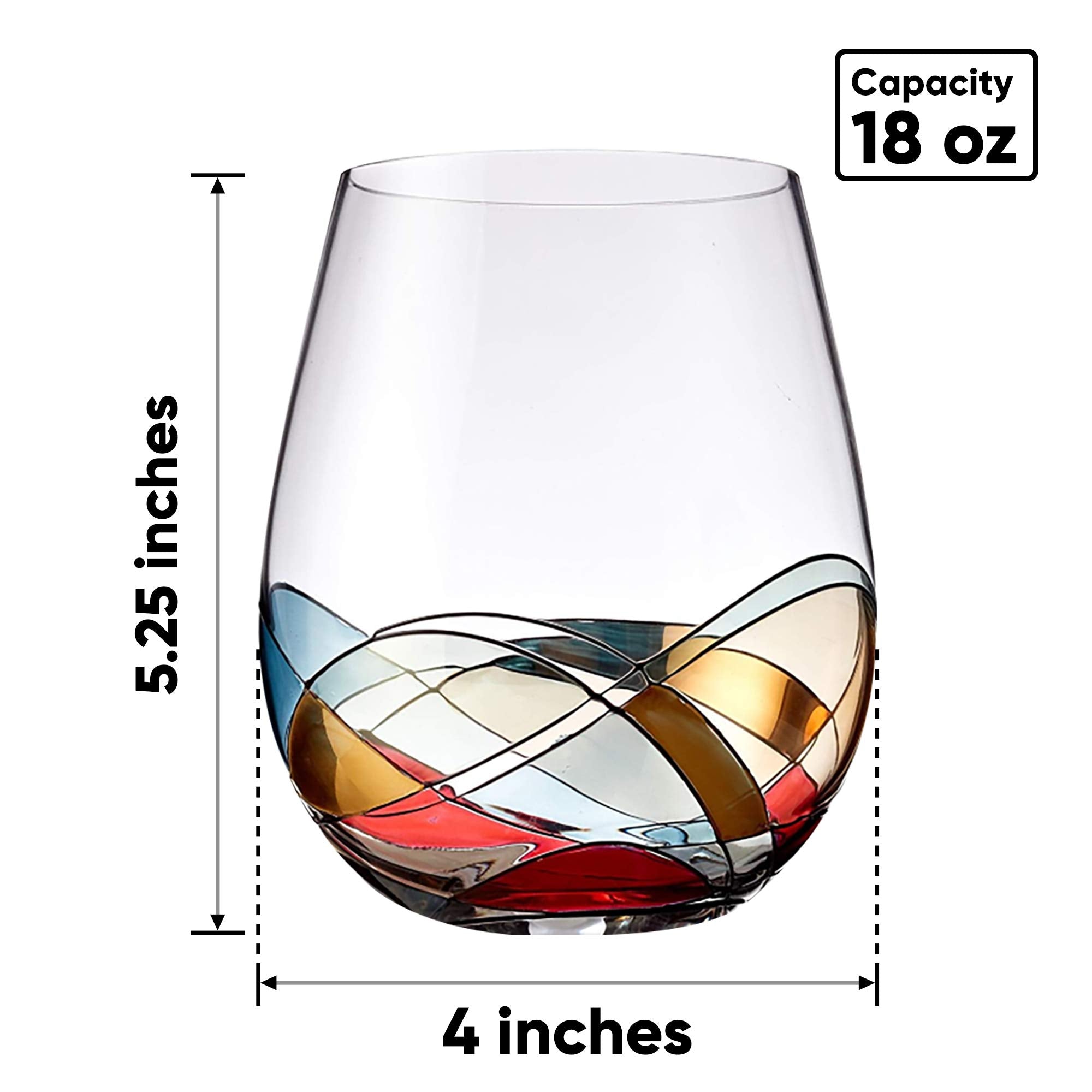 Bezrat 18-ounce glass with lead-free crystal, great for generous pours at home