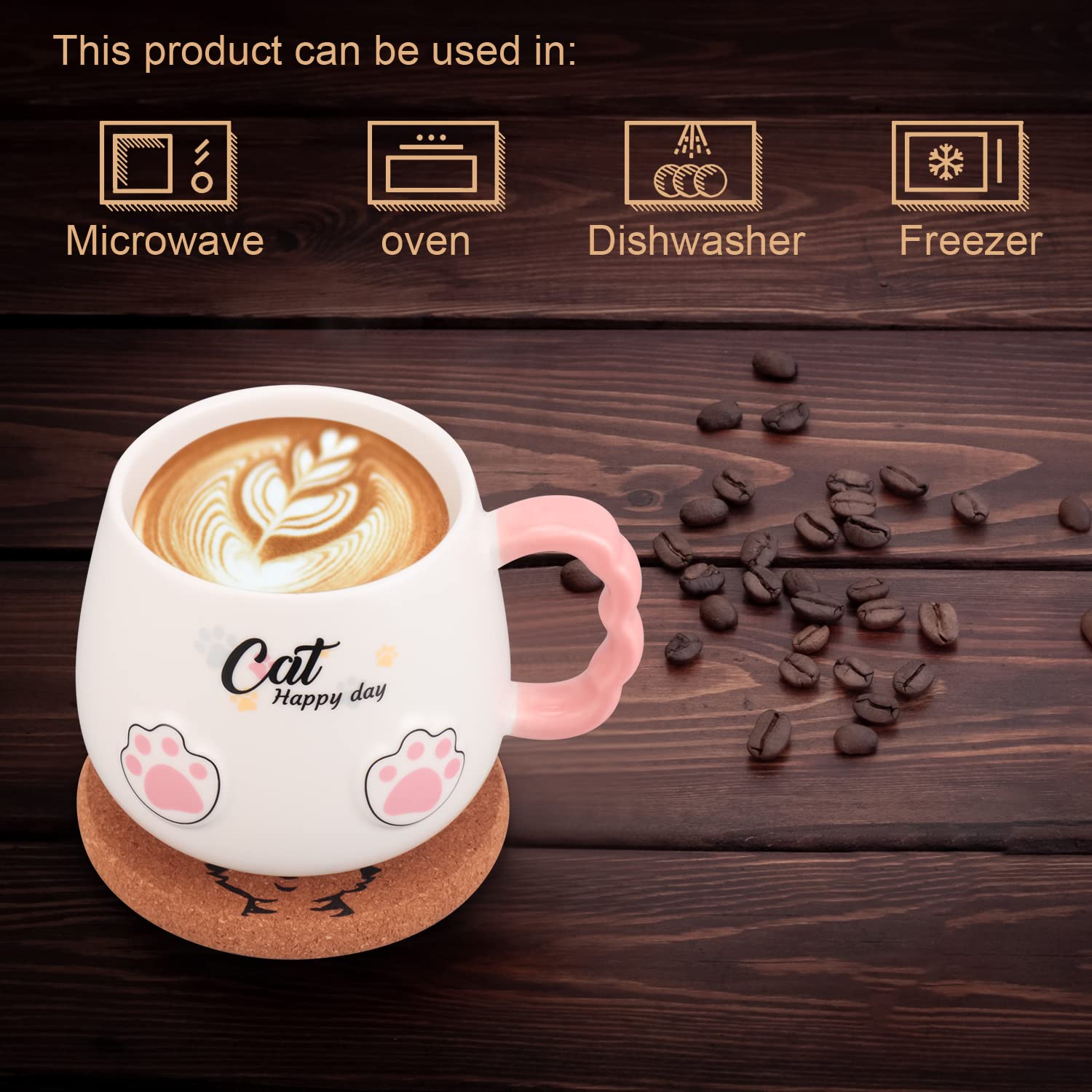 Bgbg Cute Cat Coaster safeguards surfaces while enjoying hot beverages.