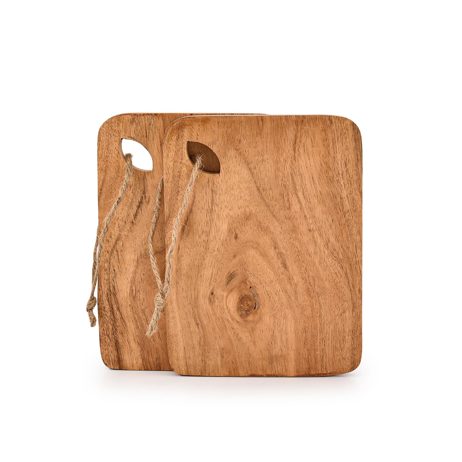 BHAVATU acacia cutting board hanging hole enables easy wall storage