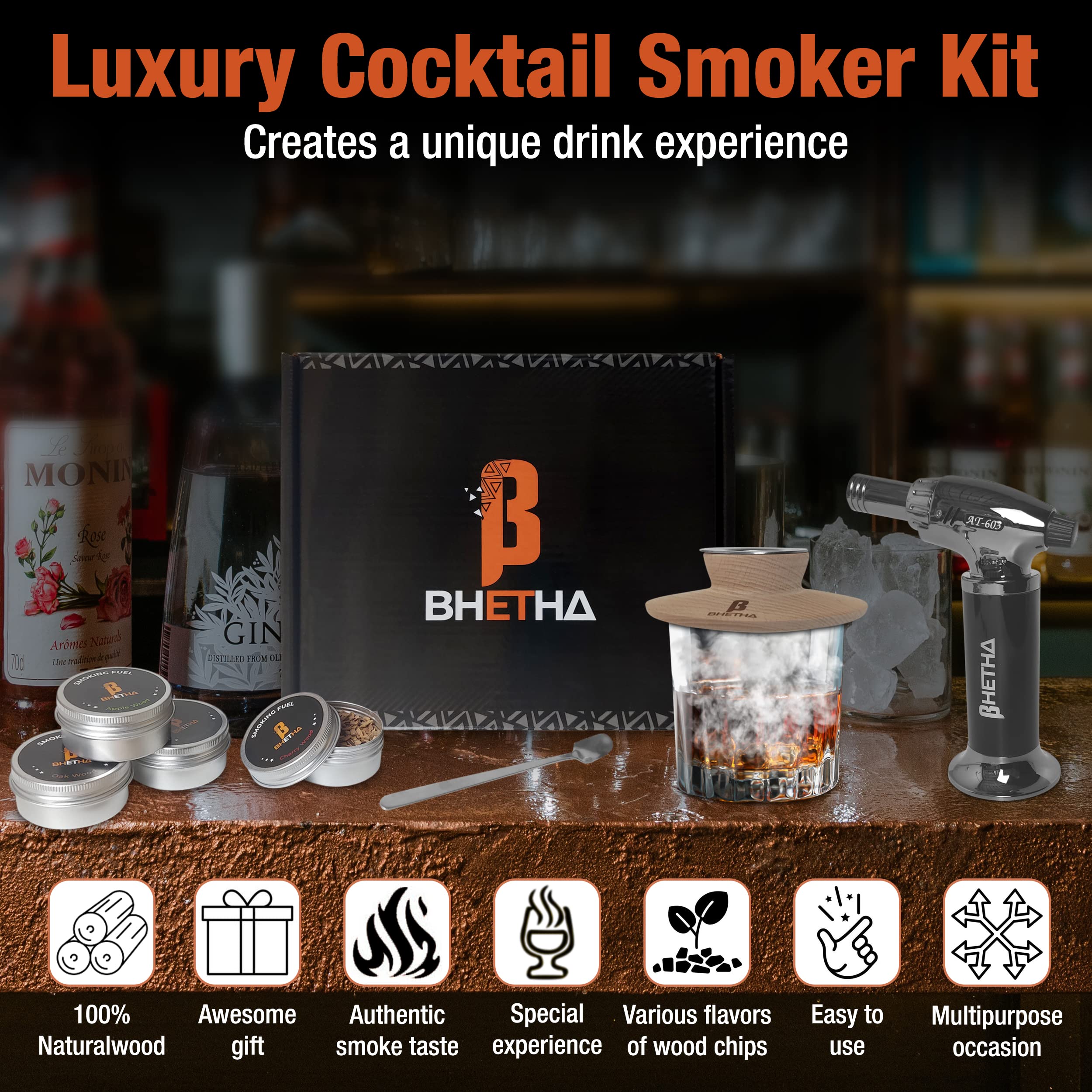BHETHA wood chips apple—natural aroma enhances bourbon-inspired cocktails