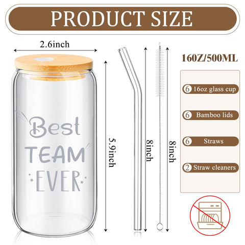 BHHQHH 16 oz can shaped glass with lid and straw for daily use.