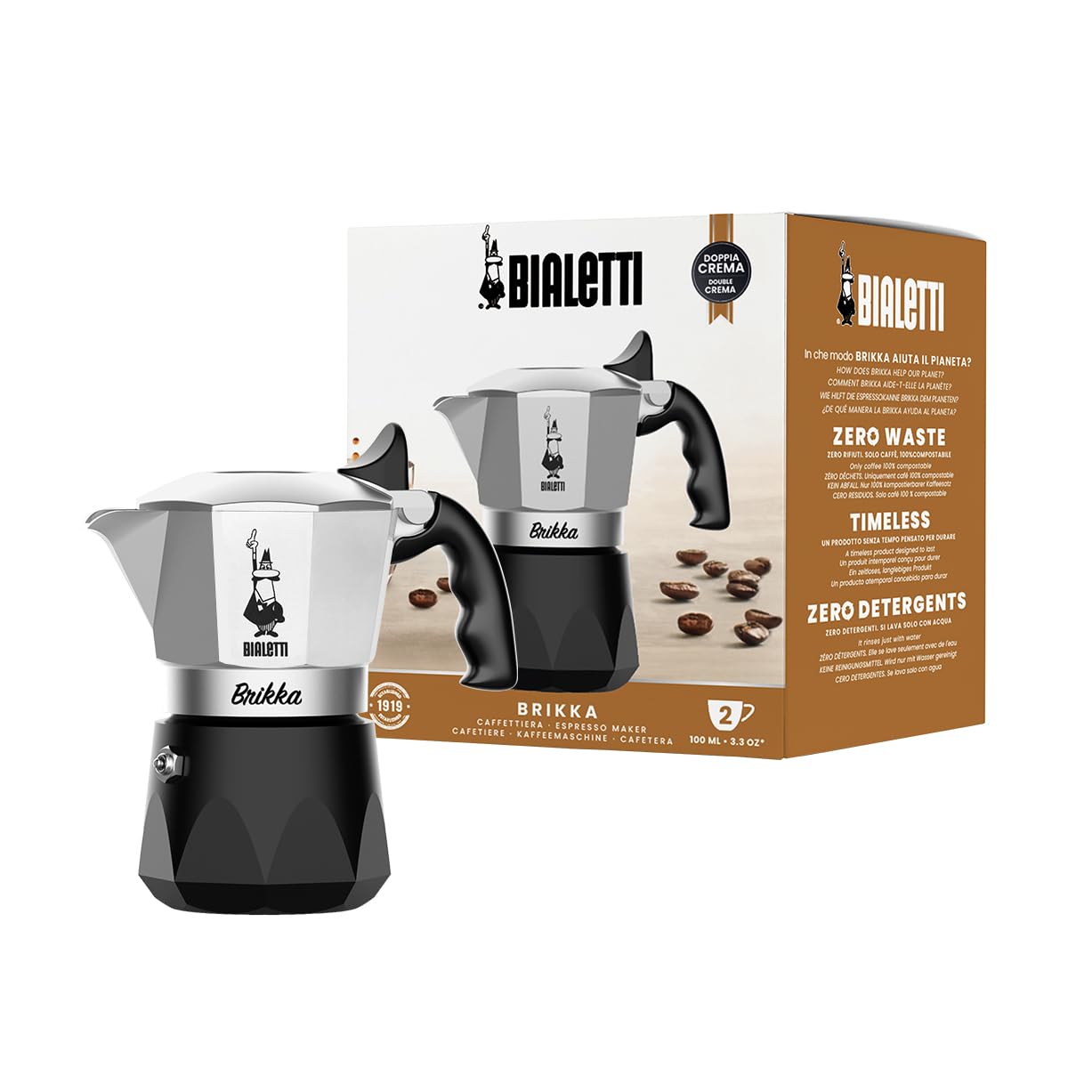 Bialetti Brikka crema-rich espresso with thick crema and bold aroma.