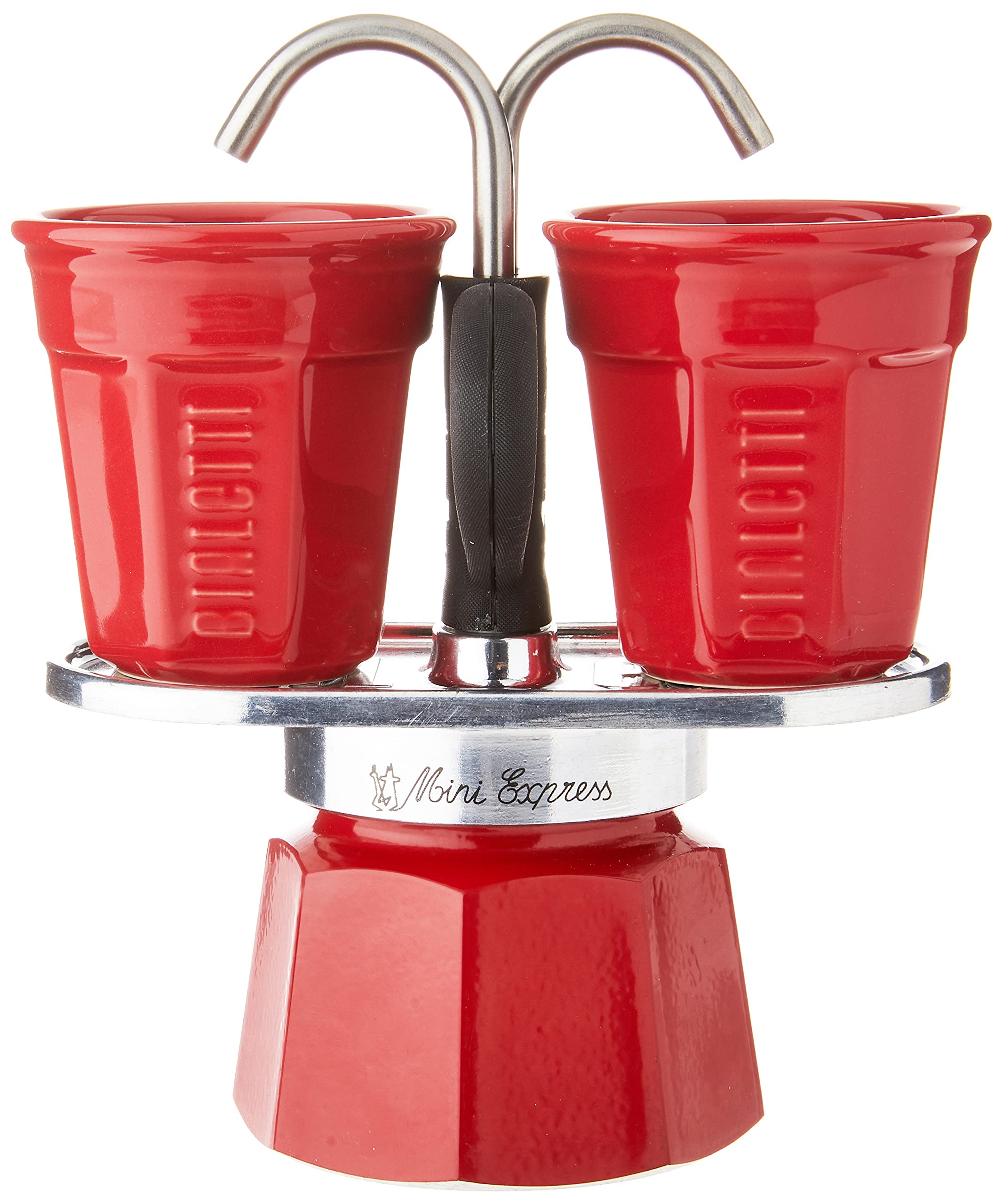 Two Bialetti espresso shot glasses included with the Mini Express