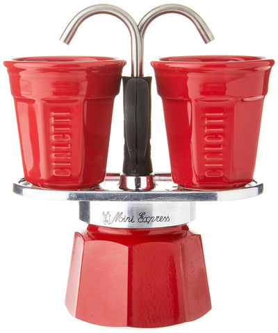 Two Bialetti espresso shot glasses included with the Mini Express