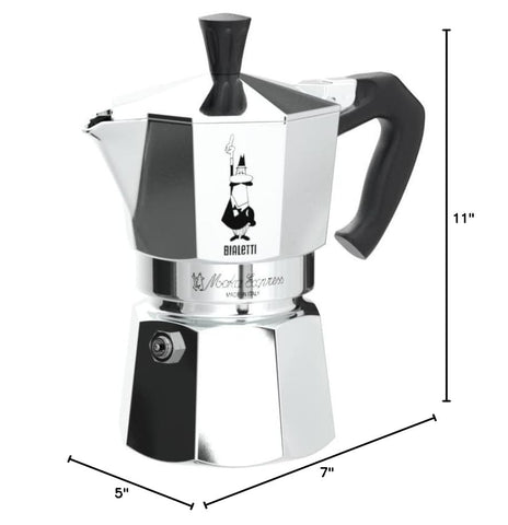 Bialetti Moka Express assembled set showcases a complete coffee solution.