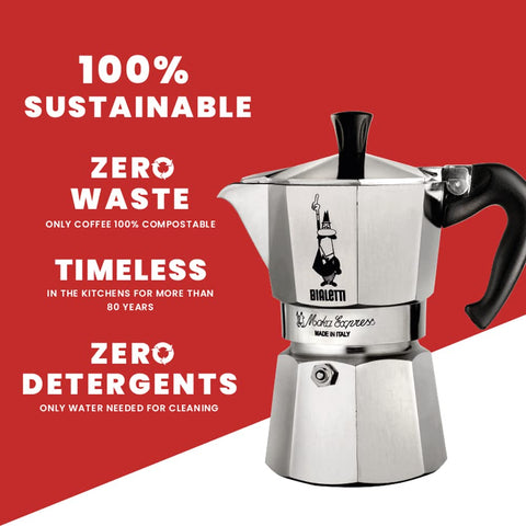 Bialetti Moka Express 12-cup pour demonstrates optimal flow for sharing rich coffee moments