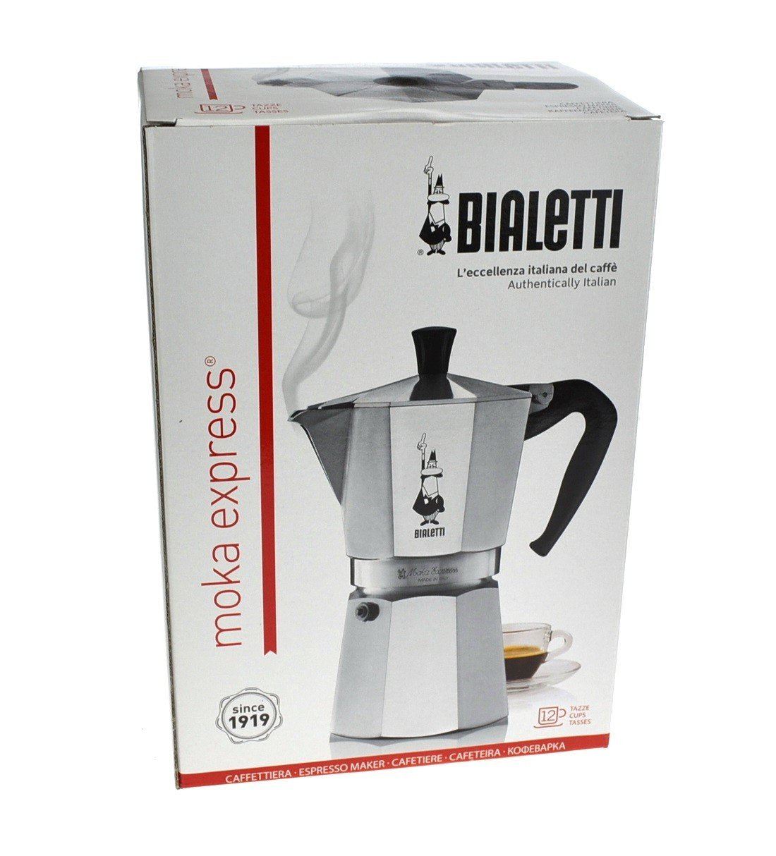 Bialetti Moka Express on stovetop ready to brew a rich espresso.