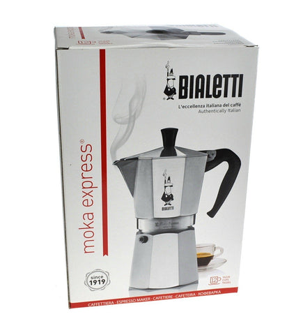 Bialetti Moka Express on stovetop ready to brew a rich espresso.