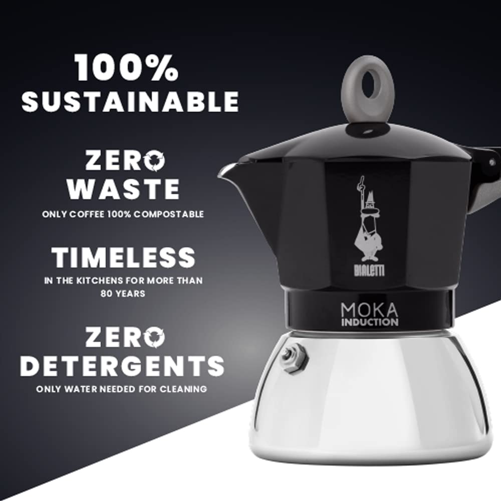 Bialetti Moka Induction black finish adds sleek kitchen style