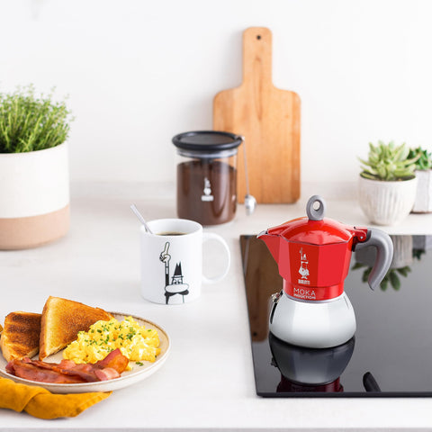 Bialetti Moka Induction on induction hob delivering rich aromas quickly