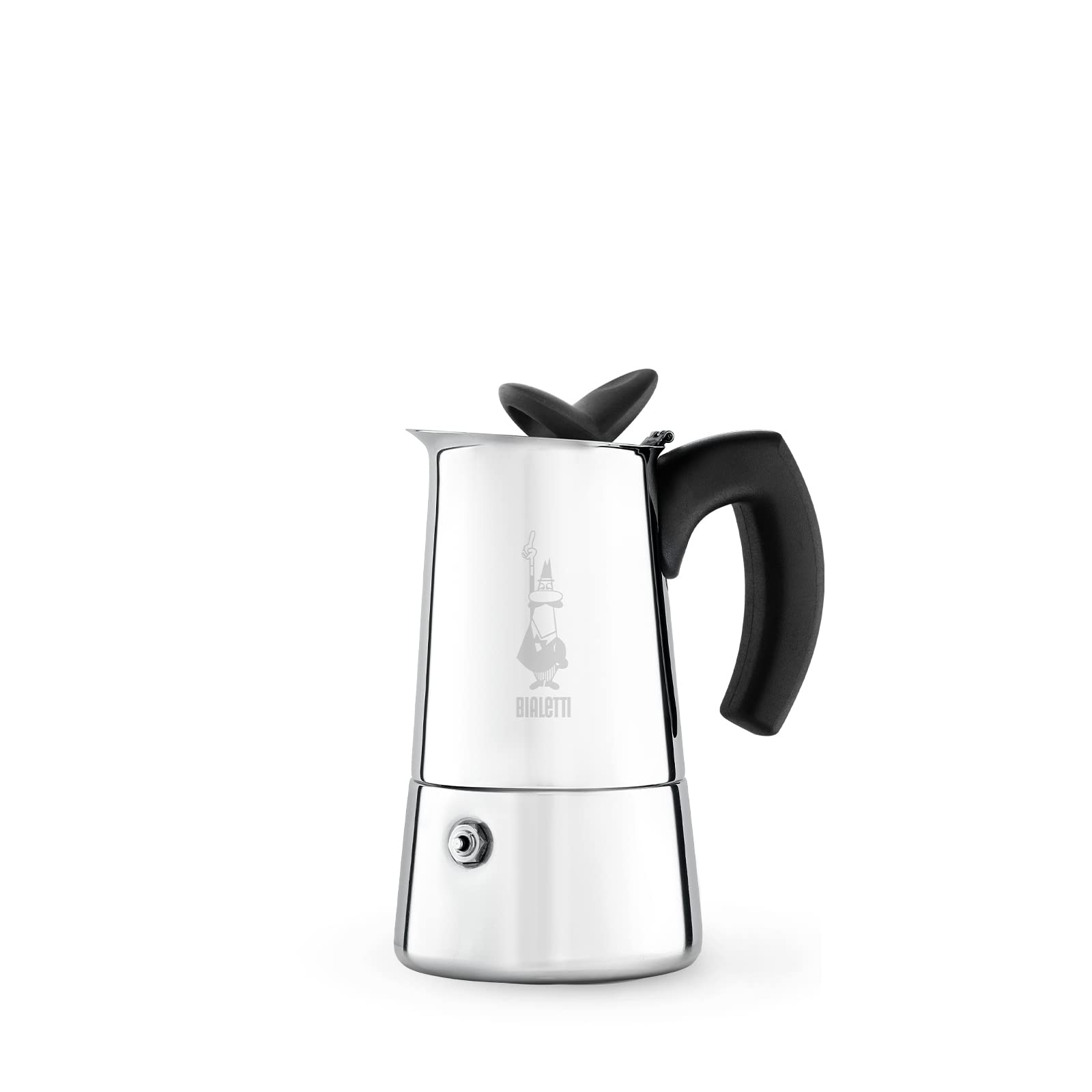 Bialetti Musa 4-cup espresso maker ready for induction or gas stovetops.