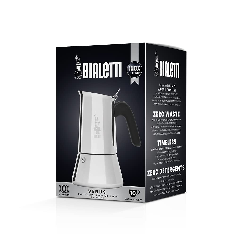 Bialetti Venus shines in stainless steel for durable, lasting performance.
