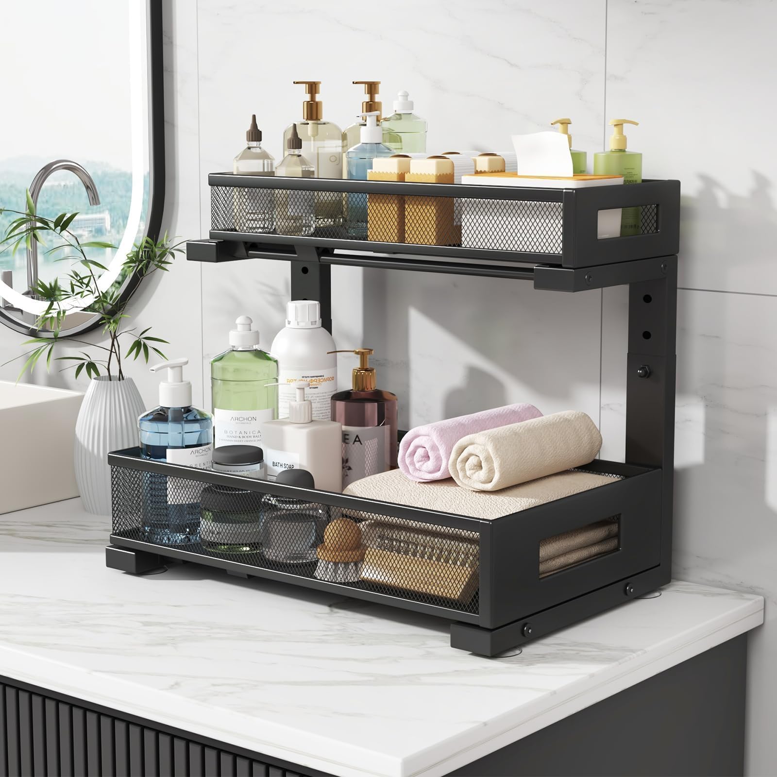 Biboraya large capacity keeps detergents, cleaners, and supplies neatly stored.