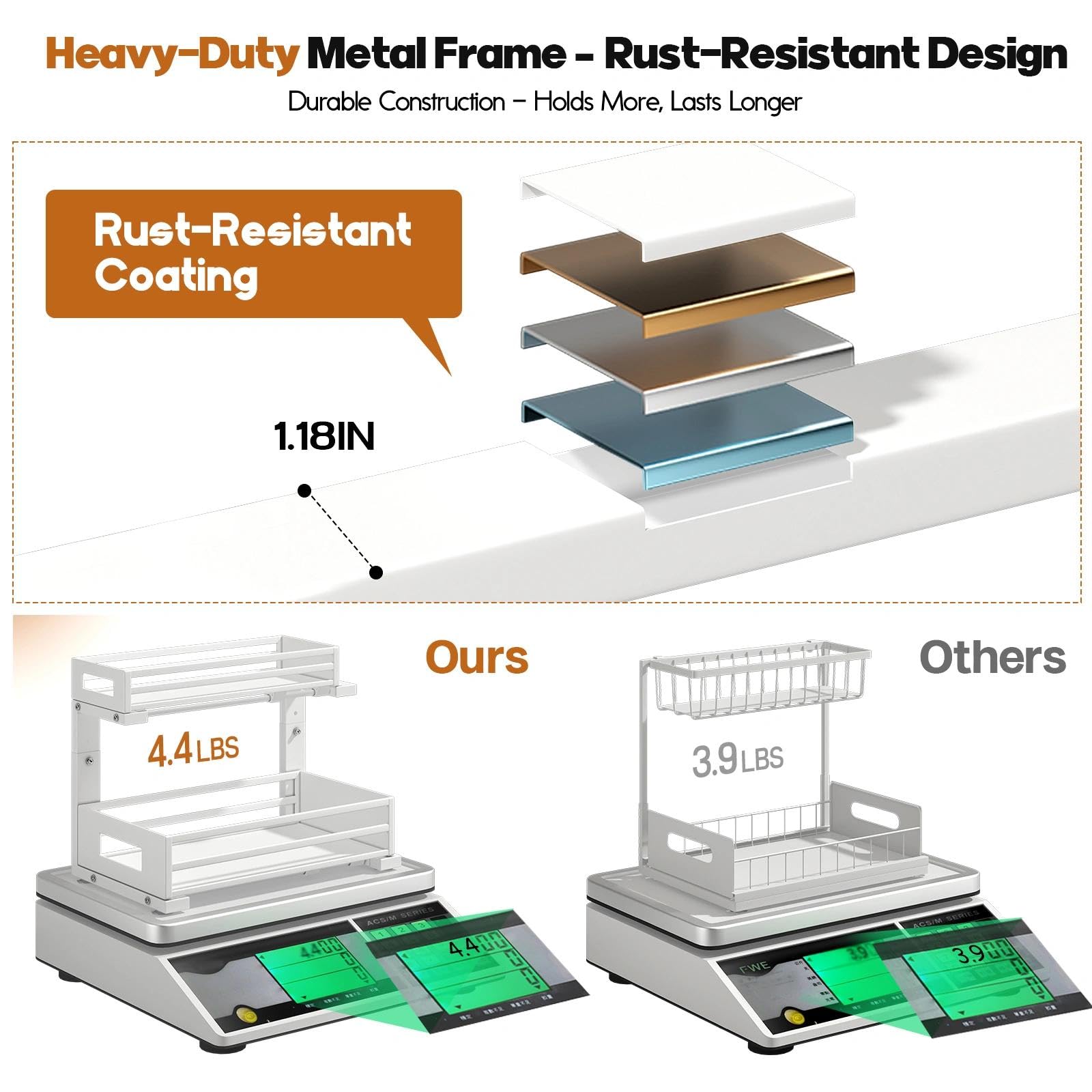 Biboraya sturdy rust-proof metal frame construction for humid spaces
