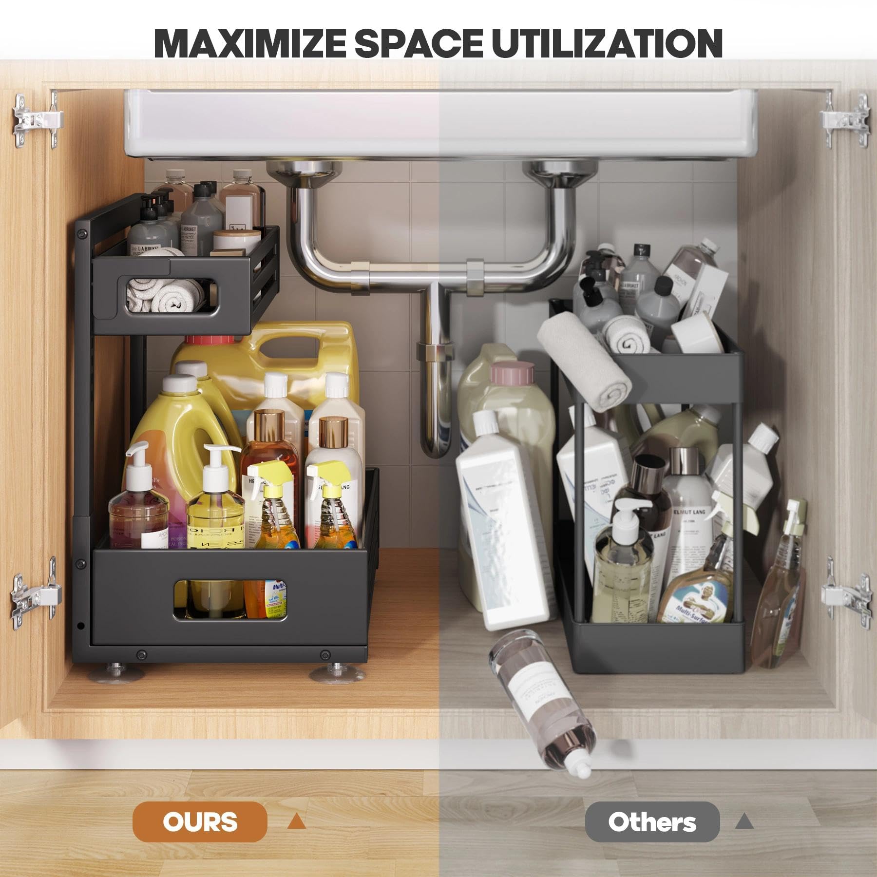 Biboraya suction cups and nano strips improve stability.