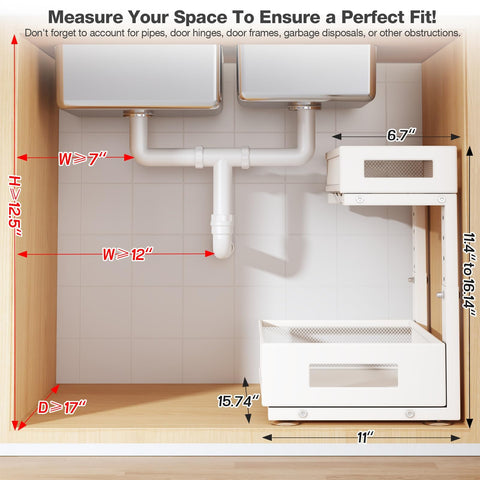 Biboraya top basket in a slim profile ideal for tall bottles under the sink.