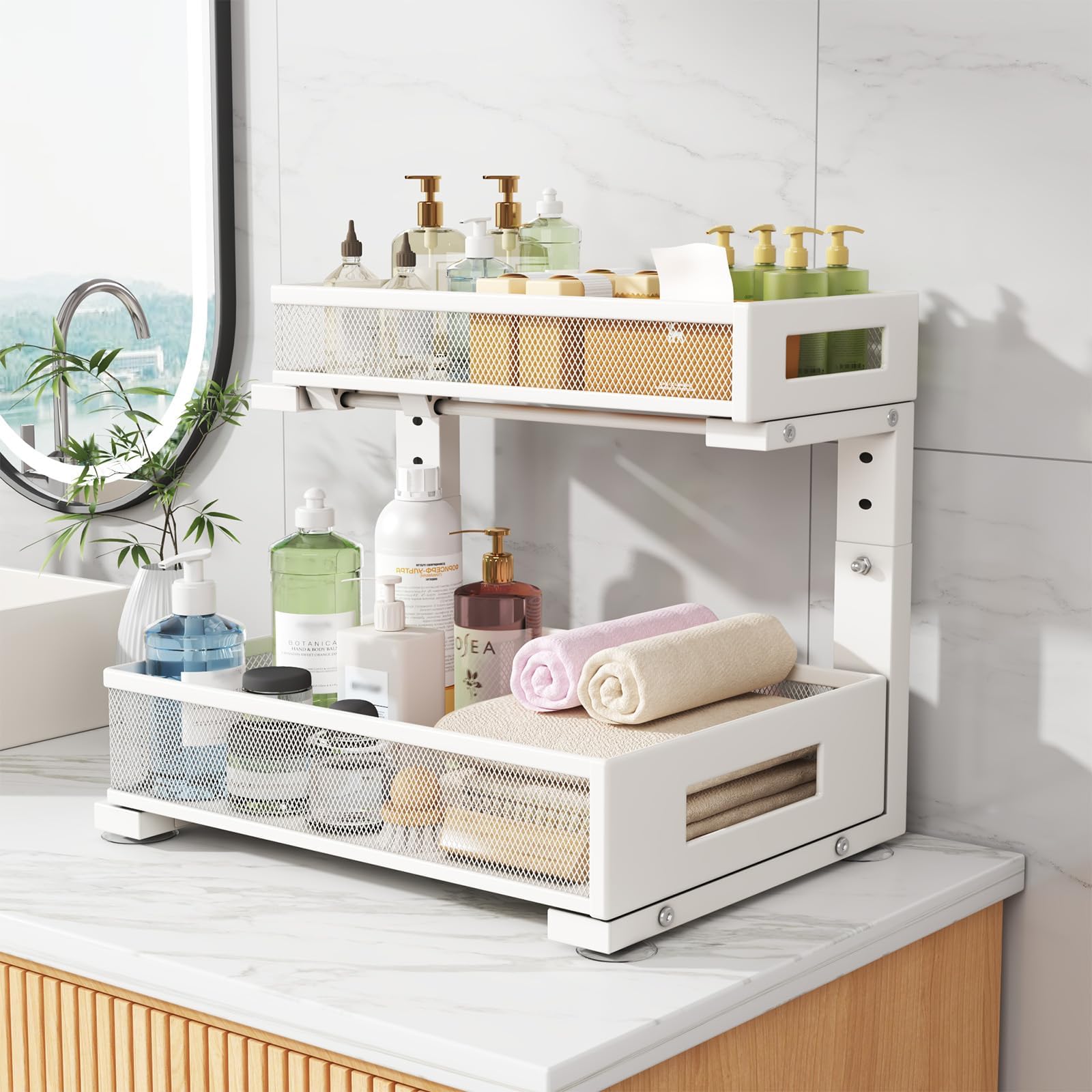 Biboraya 5-level height adjustment suits complex plumbing under-sink.