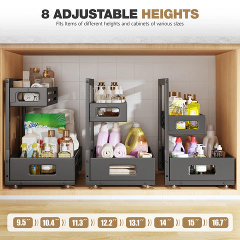 Biboraya versatile organizer for kitchen, bathroom, and laundry.