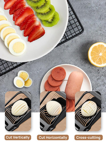 BIBURY egg slicer ergonomic handle ensures comfortable, controlled slicing