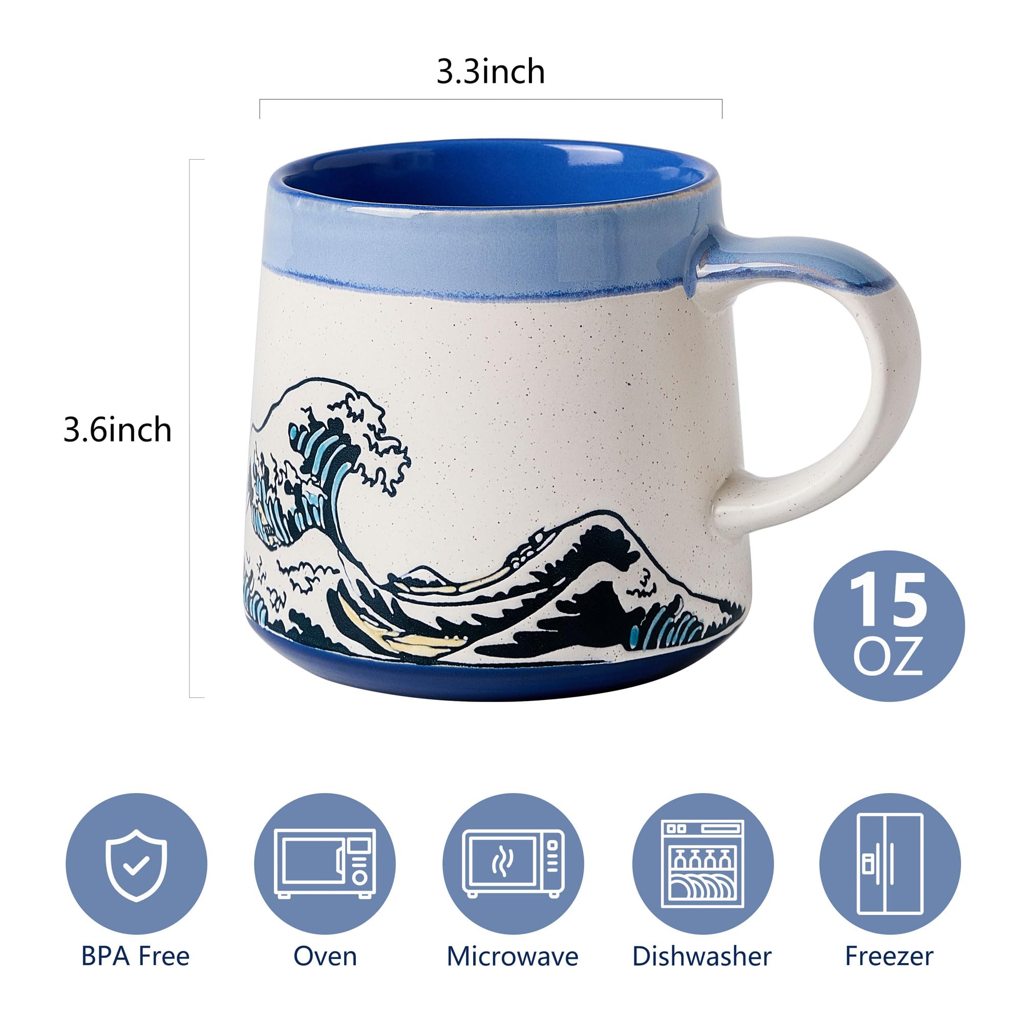 BICETTO Ergonomic-handle mug provides secure, comfortable grip