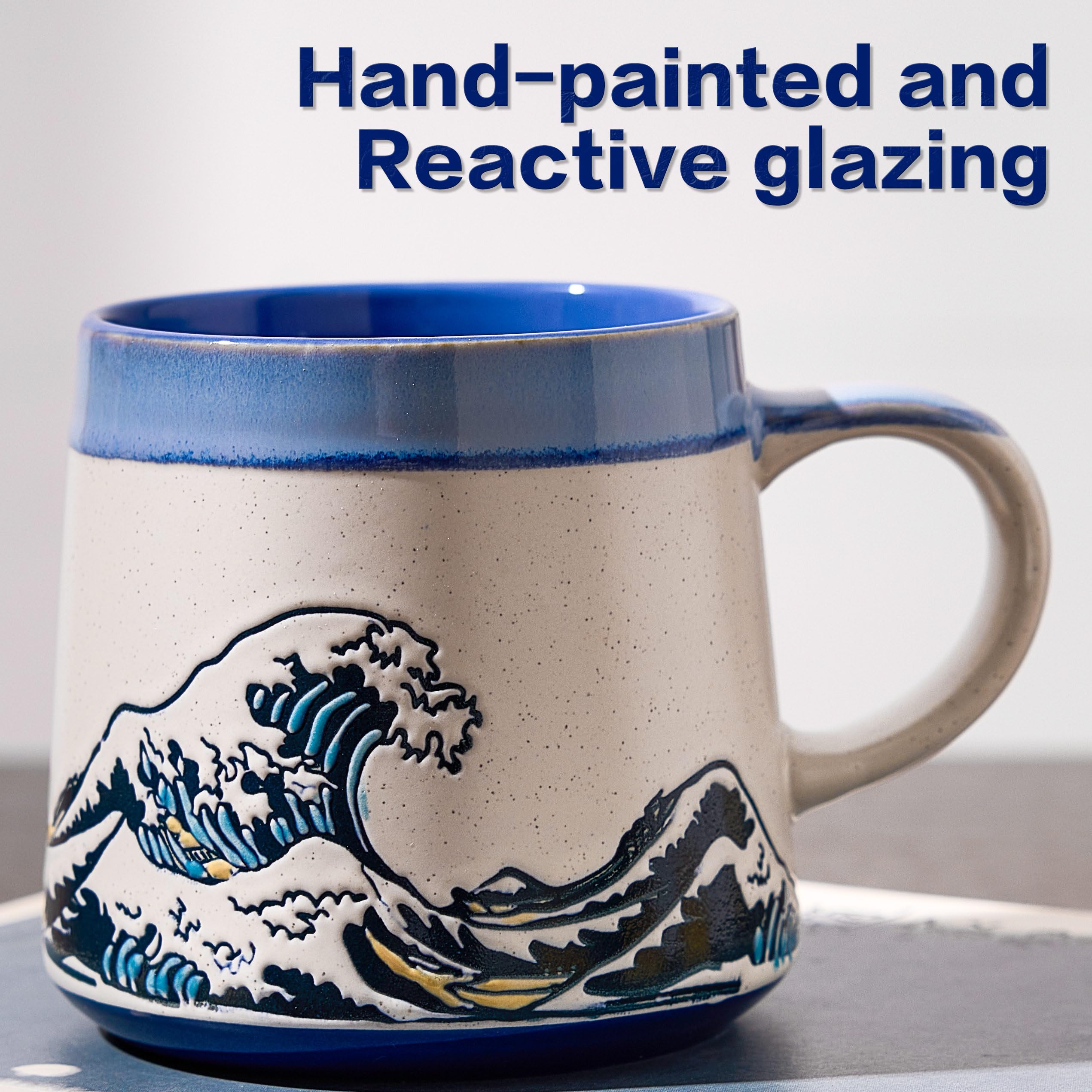 BICETTO Handmade 15oz mug with comfortable grip