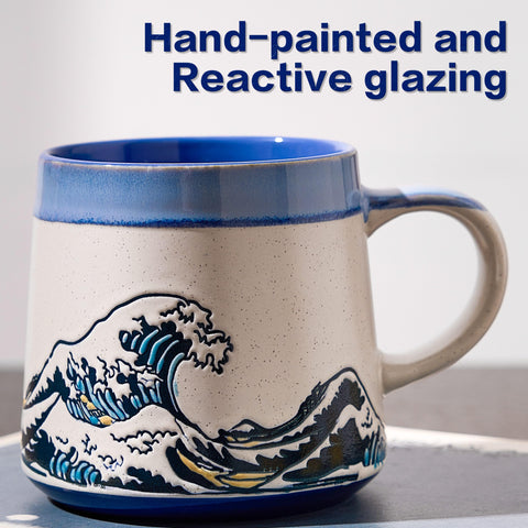 BICETTO Handmade 15oz mug with comfortable grip