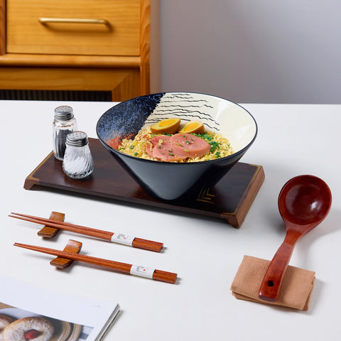 BICETTO versatile ramen bowl set suitable for ramen, pho, salads, and poke.