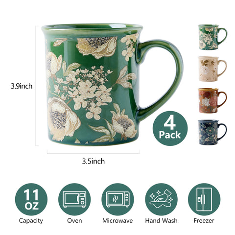 BICETTO vintage floral design mug enhances kitchen decor