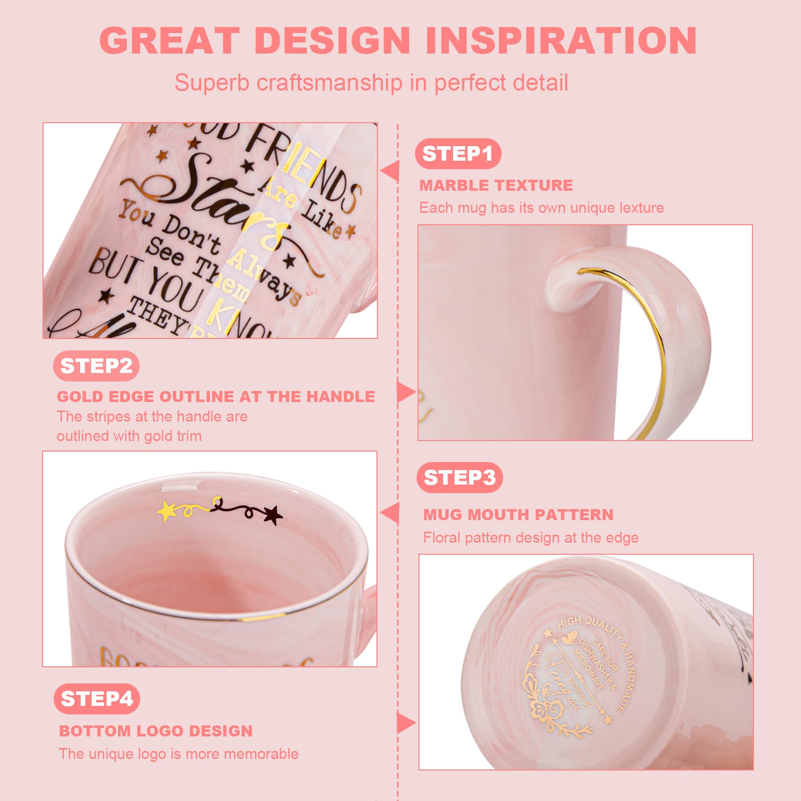 Biching mug with gold rim detail for elegance