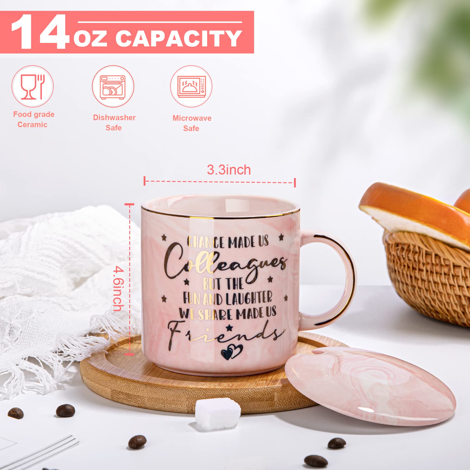 Biching mug lid and golden spoon, keeps beverages warm and makes gifting elegant.
